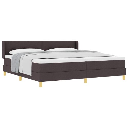 Box spring krevet Tamno smeđa 200 x 200 cm tkanina - Tamno smeđa 200 x 200 cm Prošiveno gumbima Cijena