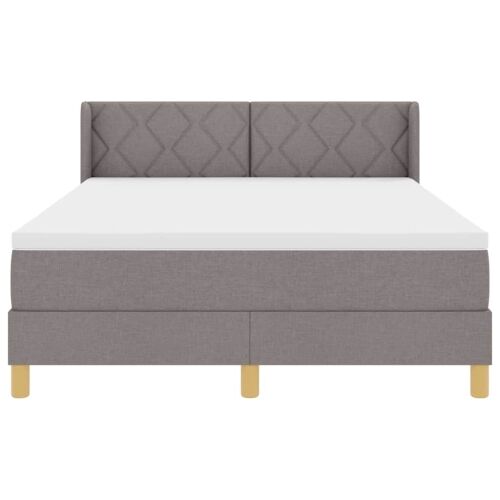 Box spring krevet Sivo-smeđa 190 x 140 cm tkanina - Sivo-smeđa 140 x 190 cm Dizajn s rombovima Cijena