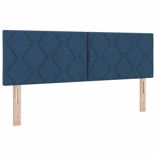Box spring krevet s uzglavljem Plava 200 x 160 cm tkanina - Plava 160 x 200 cm Dizajn s rombovima Cijena