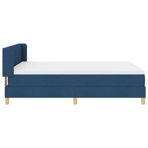Box spring krevet s uzglavljem Plava 200 x 160 cm tkanina - Plava 160 x 200 cm Dizajn s rombovima Cijena