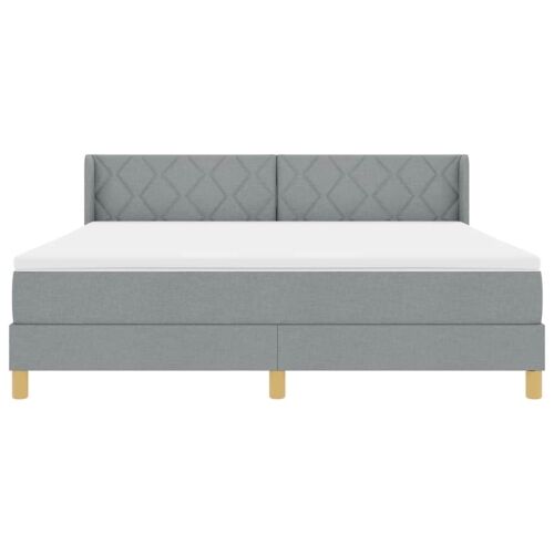 Box spring krevet Svijetlo siva 200 x 180 cm tkanina - Svjetlosiva 180 x 200 cm Dizajn s rombovima Cijena
