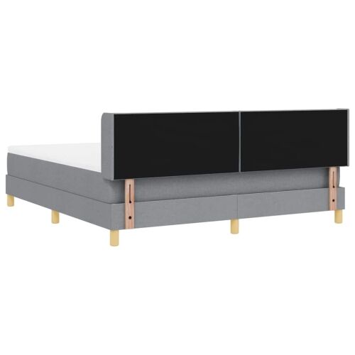 Box spring krevet Svijetlo siva 200 x 180 cm tkanina - Svjetlosiva 180 x 200 cm Dizajn s rombovima Cijena