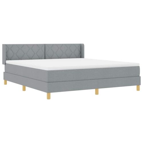 Box spring krevet Svijetlo siva 200 x 180 cm tkanina - Svjetlosiva 180 x 200 cm Dizajn s rombovima Cijena