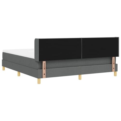 Box spring krevet Tamno siva 200 x 180 cm tkanina - Tamno siva 180 x 200 cm Dizajn s rombovima Cijena