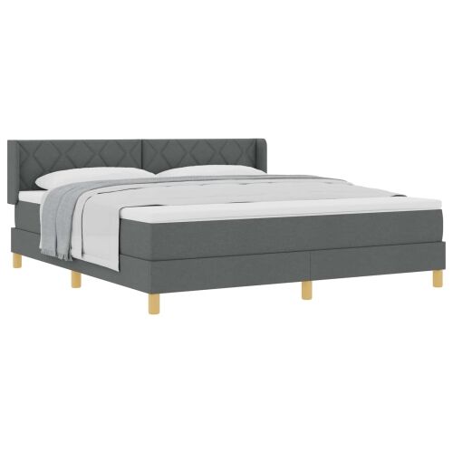 Box spring krevet Tamno siva 200 x 180 cm tkanina - Tamno siva 180 x 200 cm Dizajn s rombovima Cijena