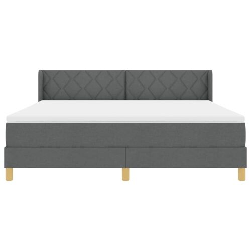Box spring krevet Tamno siva 200 x 180 cm tkanina - Tamno siva 180 x 200 cm Dizajn s rombovima Cijena