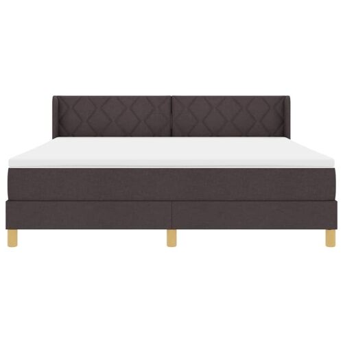Box spring krevet Tamno smeđa 200 x 180 cm tkanina - Tamno smeđa 180 x 200 cm Dizajn s rombovima Cijena