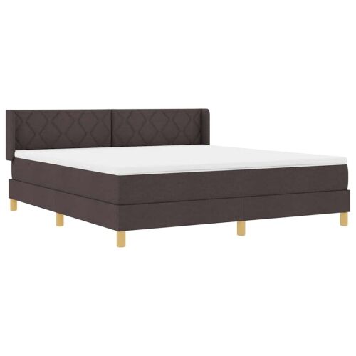 Box spring krevet Tamno smeđa 200 x 180 cm tkanina - Tamno smeđa 180 x 200 cm Dizajn s rombovima Cijena