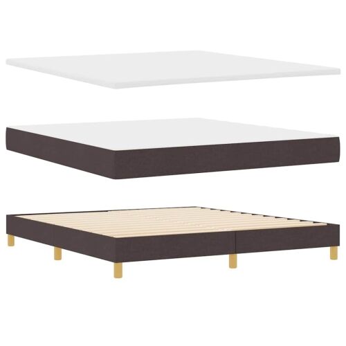Box spring krevet Tamno smeđa 200 x 180 cm tkanina - Tamno smeđa 180 x 200 cm Dizajn s rombovima Cijena