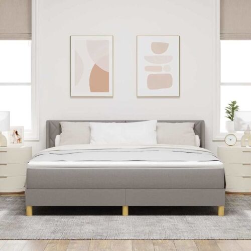 Box spring krevet Sivo-smeđa 200 x 180 cm tkanina - Sivo-smeđa 180 x 200 cm Dizajn s rombovima Cijena