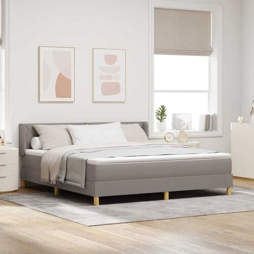 Box spring krevet Sivo-smeđa 200 x 180 cm tkanina - Sivo-smeđa 180 x 200 cm Dizajn s rombovima Cijena