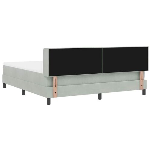 Box spring krevet Svijetlo siva 200 x 180 cm Baršun - Svjetlosiva 180 x 200 cm Kristal s dugmadima Cijena