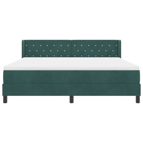 Box spring krevet Tamnozelena 200 x 180 cm Baršun - Tamnozelena 180 x 200 cm Kristal s dugmadima Cijena