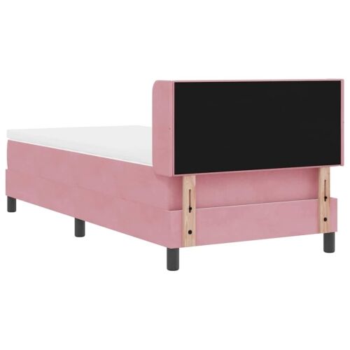 Box spring krevet Ružičasta 200 x 100 cm Baršun - Ružičasta 100 x 200 cm Prošiveno gumbima Cijena