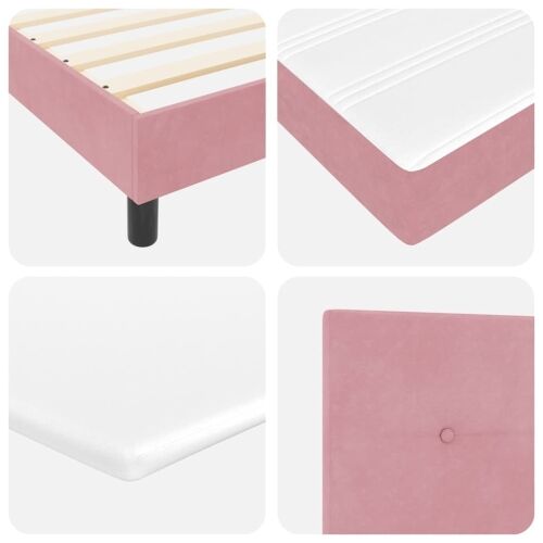 Box spring krevet Ružičasta 200 x 100 cm Baršun - Ružičasta 100 x 200 cm Prošiveno gumbima Cijena
