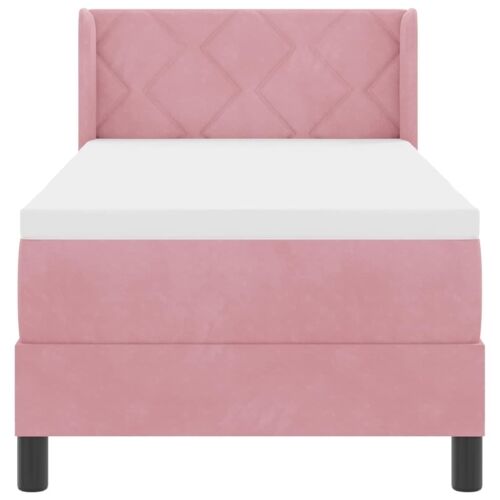 Box spring krevet Ružičasta 200 x 80 cm Baršun - Ružičasta 80 x 200 cm Dizajn s rombovima Cijena