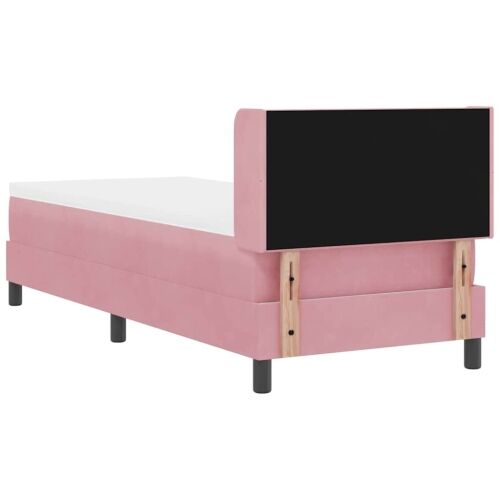 Box spring krevet Ružičasta 200 x 80 cm Baršun - Ružičasta 80 x 200 cm Dizajn s rombovima Cijena