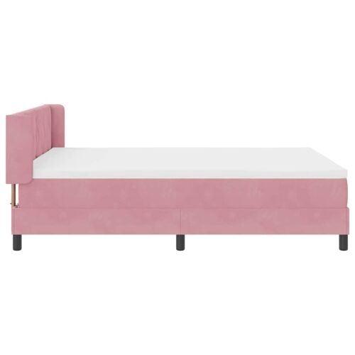 Box spring krevet Ružičasta 200 x 140 cm Baršun - Ružičasta 140 x 200 cm Dizajn s rombovima Cijena
