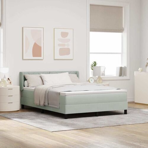 Box spring krevet Svijetlo siva 200 x 160 cm Baršun - Svjetlosiva 160 x 200 cm Dizajn s rombovima Cijena