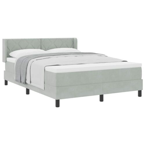 Box spring krevet Svijetlo siva 200 x 160 cm Baršun - Svjetlosiva 160 x 200 cm Dizajn s rombovima Cijena