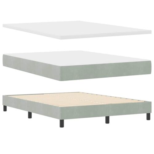 Box spring krevet Svijetlo siva 200 x 160 cm Baršun - Svjetlosiva 160 x 200 cm Dizajn s rombovima Cijena