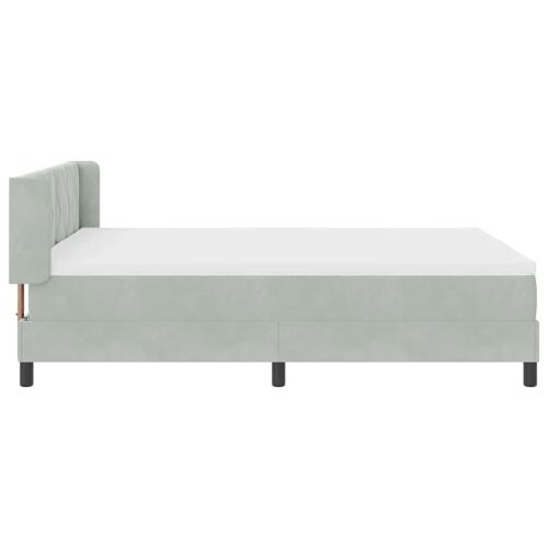 Box spring krevet Svijetlo siva 200 x 160 cm Baršun - Svjetlosiva 160 x 200 cm Dizajn s rombovima Cijena