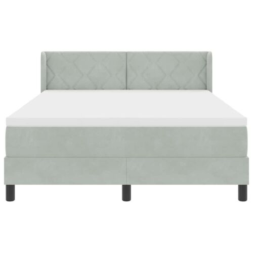 Box spring krevet Svijetlo siva 200 x 160 cm Baršun - Svjetlosiva 160 x 200 cm Dizajn s rombovima Cijena