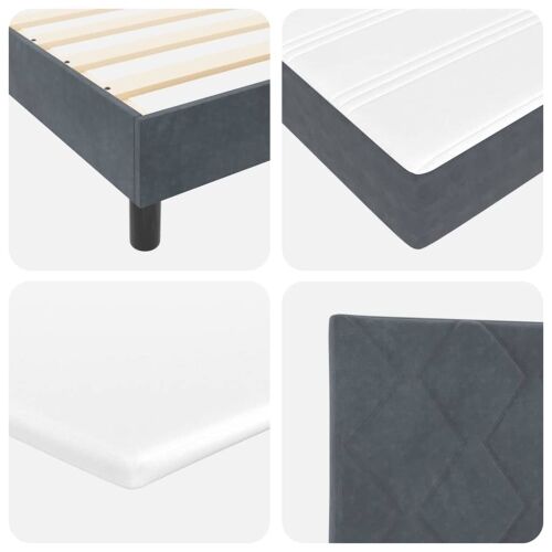 Box spring krevet Tamno siva 200 x 160 cm Baršun - Tamno siva 160 x 200 cm Dizajn s rombovima Cijena
