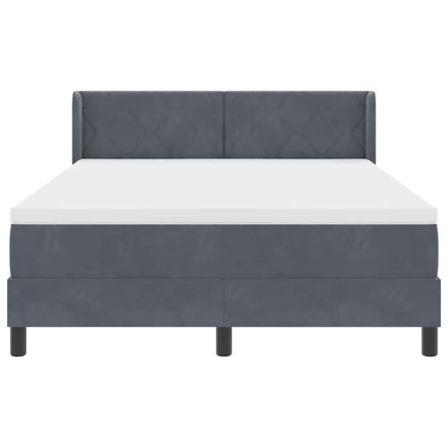 Box spring krevet Tamno siva 200 x 160 cm Baršun - Tamno siva 160 x 200 cm Dizajn s rombovima Cijena
