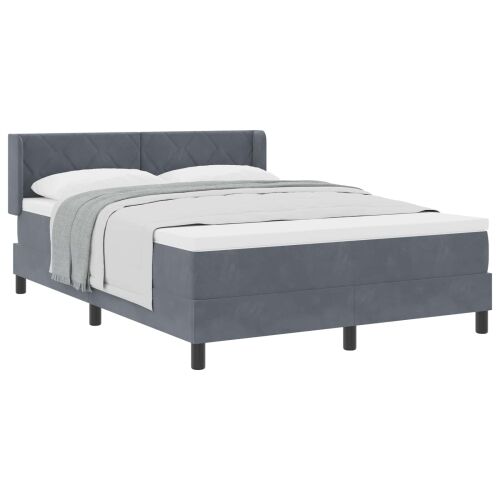 Box spring krevet Tamno siva 200 x 160 cm Baršun - Tamno siva 160 x 200 cm Dizajn s rombovima Cijena