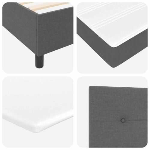 Box spring krevet Tamno siva 200 x 100 cm tkanina - Tamno siva 100 x 200 cm Prošiveno gumbima Cijena