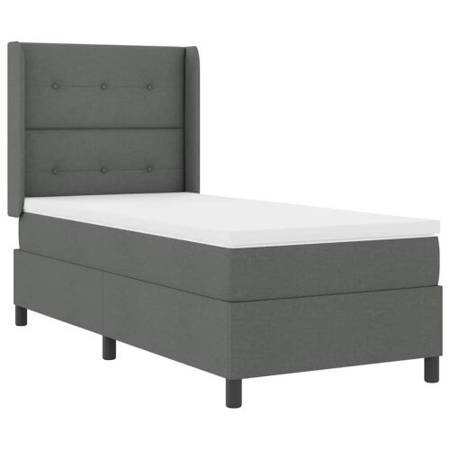 Box spring krevet Tamno siva 200 x 100 cm tkanina - Tamno siva 100 x 200 cm Prošiveno gumbima Cijena