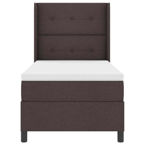 Box spring krevet Tamno smeđa 200 x 100 cm tkanina - Tamno smeđa 100 x 200 cm Prošiveno gumbima Cijena