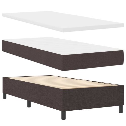Box spring krevet Tamno smeđa 200 x 100 cm tkanina - Tamno smeđa 100 x 200 cm Prošiveno gumbima Cijena