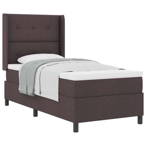 Box spring krevet Tamno smeđa 200 x 100 cm tkanina - Tamno smeđa 100 x 200 cm Prošiveno gumbima Cijena