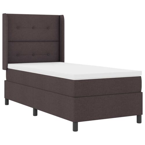 Box spring krevet Tamno smeđa 200 x 100 cm tkanina - Tamno smeđa 100 x 200 cm Prošiveno gumbima Cijena