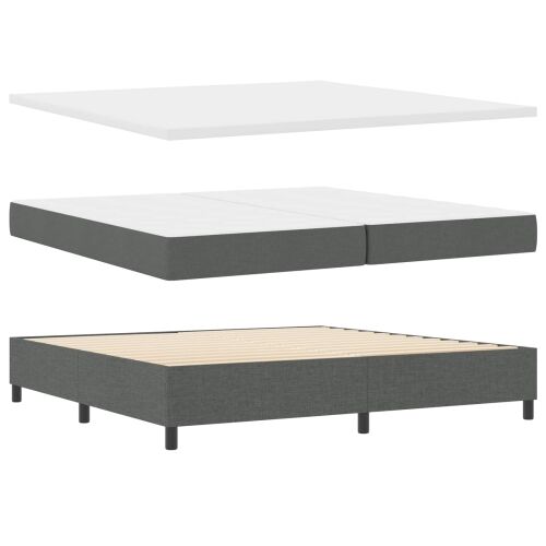 Box spring krevet Tamno siva 200 x 200 cm tkanina - Tamno siva 200 x 200 cm Prošiveno gumbima Cijena