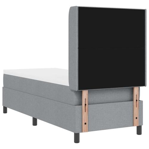Box spring krevet Svijetlo siva 190 x 90 cm tkanina - Svjetlosiva 90 x 190 cm Dizajn s rombovima Cijena