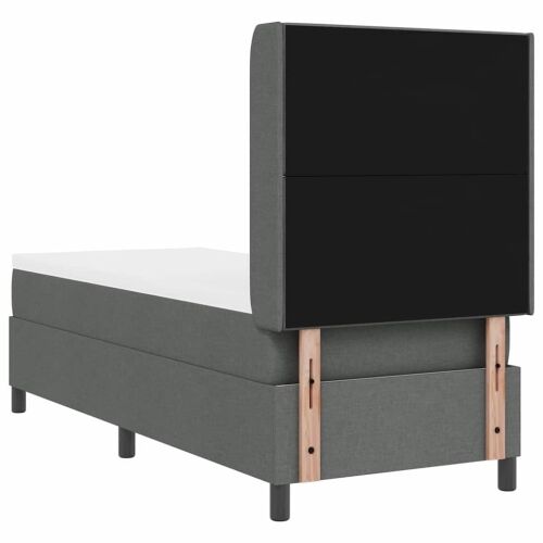 Box spring krevet Tamno siva 190 x 90 cm tkanina - Tamno siva 90 x 190 cm Dizajn s rombovima Cijena