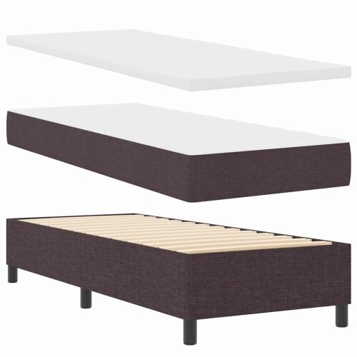 Box spring krevet Tamno smeđa 190 x 90 cm tkanina - Tamno smeđa 90 x 190 cm Dizajn s rombovima Cijena