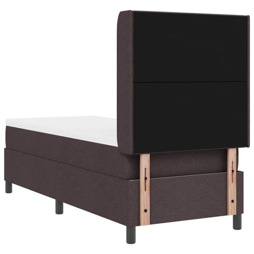 Box spring krevet Tamno smeđa 190 x 90 cm tkanina - Tamno smeđa 90 x 190 cm Dizajn s rombovima Cijena
