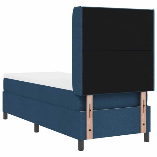 Box spring krevet s jastukom Plava 190 x 90 cm tkanina - Plava 90 x 190 cm Dizajn s rombovima Cijena