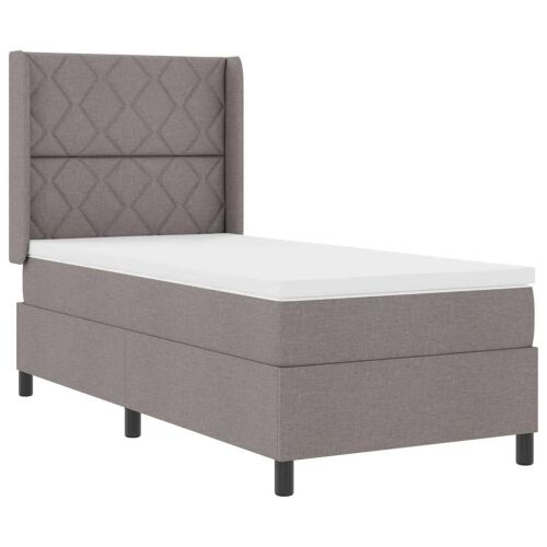 Box spring krevet Sivo-smeđa 200 x 90 cm tkanina - Sivo-smeđa 90 x 200 cm Dizajn s rombovima Cijena