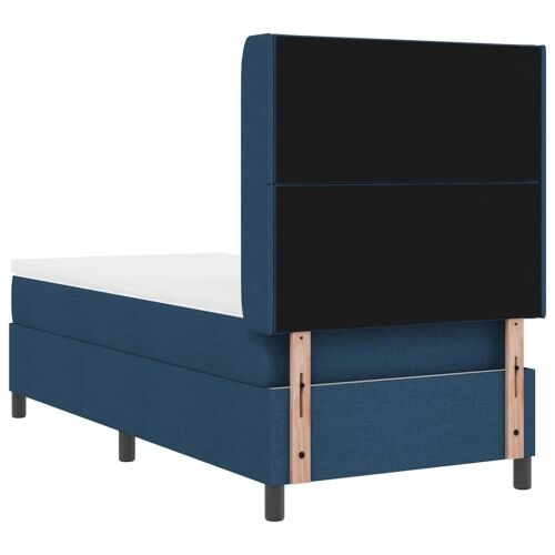 Box spring krevet s jastukom Plava 200 x 90 cm tkanina - Plava 90 x 200 cm Dizajn s rombovima Cijena