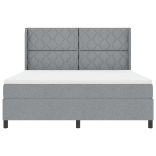 Box spring krevet Svijetlo siva 200 x 180 cm tkanina - Svjetlosiva 180 x 200 cm Dizajn s rombovima Cijena