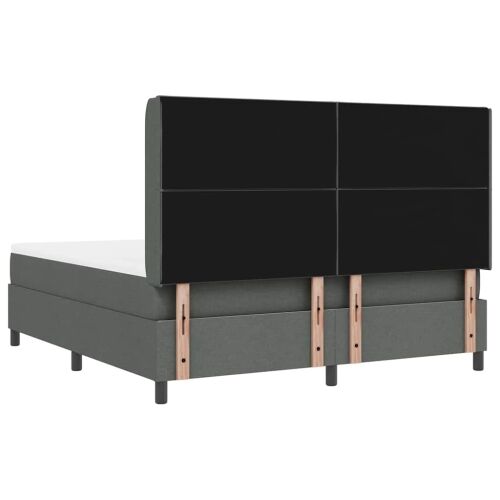 Box spring krevet Tamno siva 200 x 180 cm tkanina - Tamno siva 180 x 200 cm Dizajn s rombovima Cijena