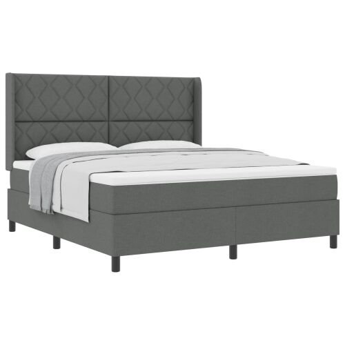 Box spring krevet Tamno siva 200 x 180 cm tkanina - Tamno siva 180 x 200 cm Dizajn s rombovima Cijena