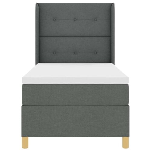 Box spring krevet Tamno siva 100 x 200 cm tkanina - Tamno siva 100 x 200 cm Prošiveno gumbima Cijena