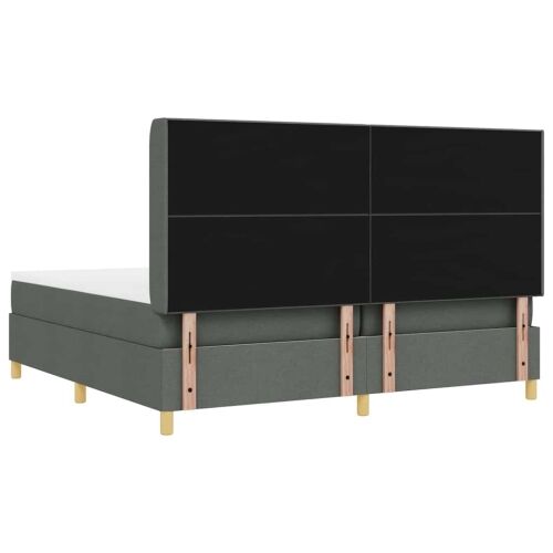 Box spring krevet Tamno siva 200 x 200 cm tkanina - Tamno siva 200 x 200 cm Prošiveno gumbima Cijena