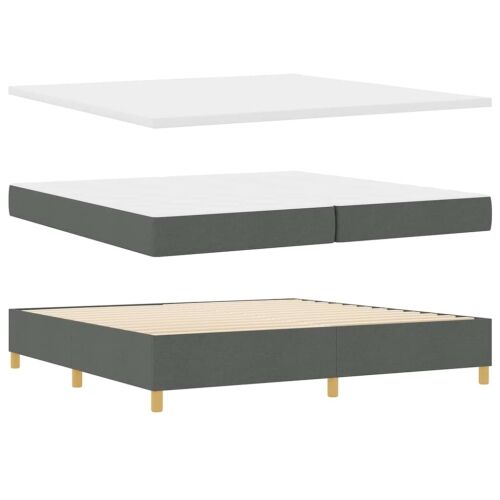 Box spring krevet Tamno siva 200 x 200 cm tkanina - Tamno siva 200 x 200 cm Prošiveno gumbima Cijena